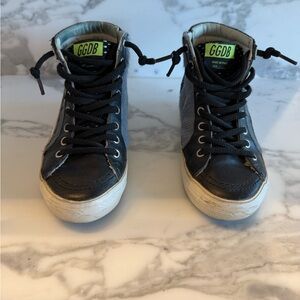 Golden Goose glittered Slide high top sneaker in navy size 36